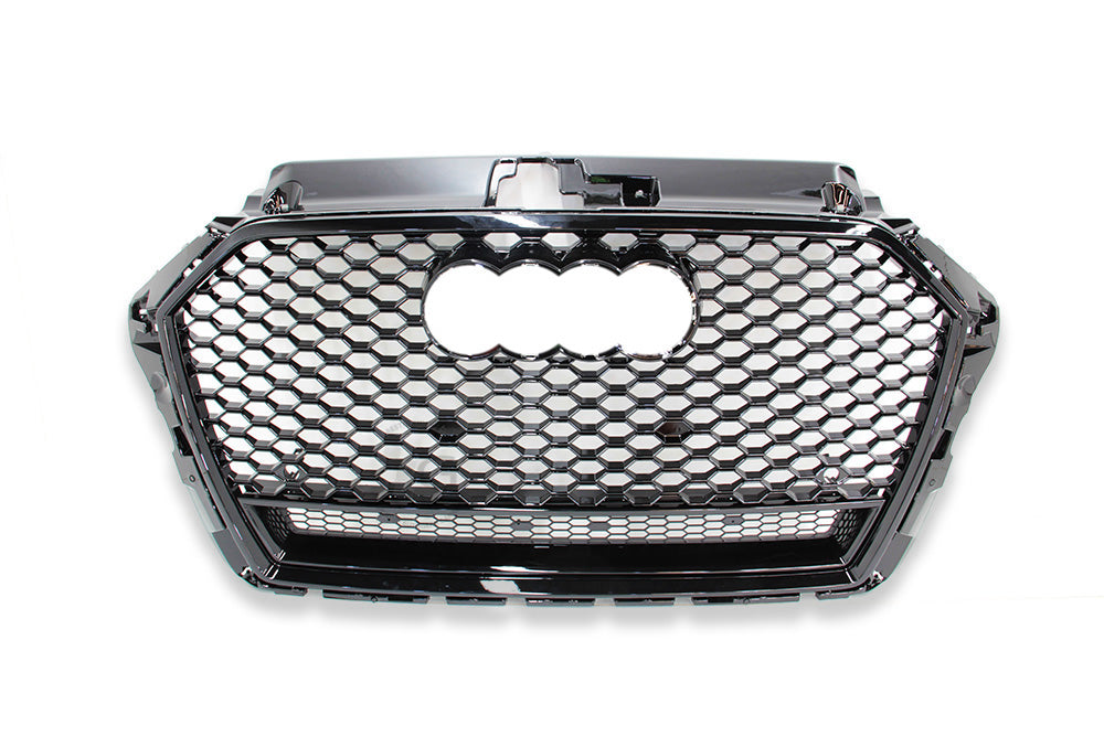 17-20 AUDI A3 S3 8V - RS STYLE FRONT HONEYCOMB GRILLE V2