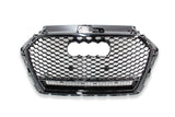 17-20 AUDI A3 S3 8V - RS STYLE FRONT HONEYCOMB GRILLE V2