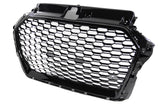 17-20 AUDI A3 S3 8V - RS STYLE FRONT HONEYCOMB GRILLE BADGELESS