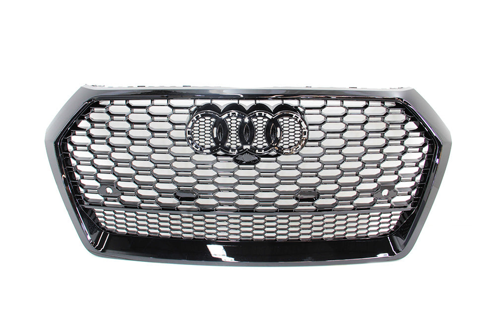 18-20 AUDI Q5/SQ5 - RS STYLE FRONT HONEYCOMB GRILL - All Black